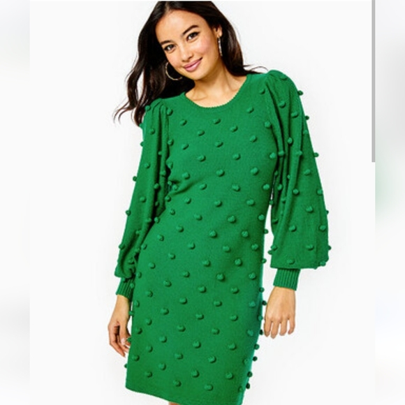 Lilly Pulitzer Green Pom Pom dress - Picture 1 of 5